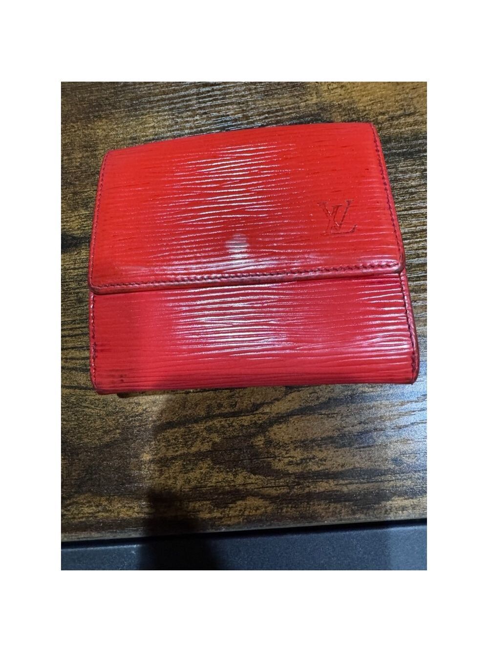 Louis Vuitton Vintage Elise Trifold Red Epi Leather Wallet